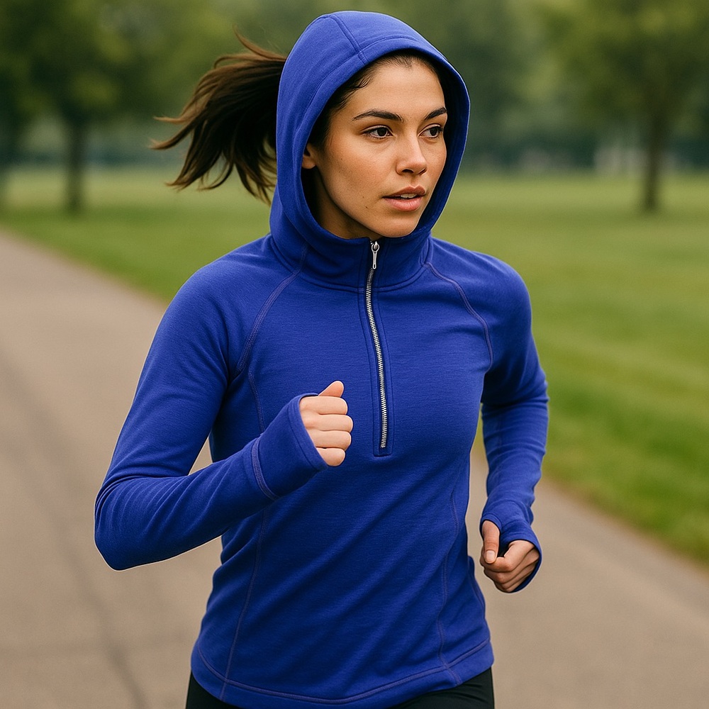 Lululemon Purple 1/2 Hooded Pullover Women’s Small, Thumbholes & Ponytail Hood